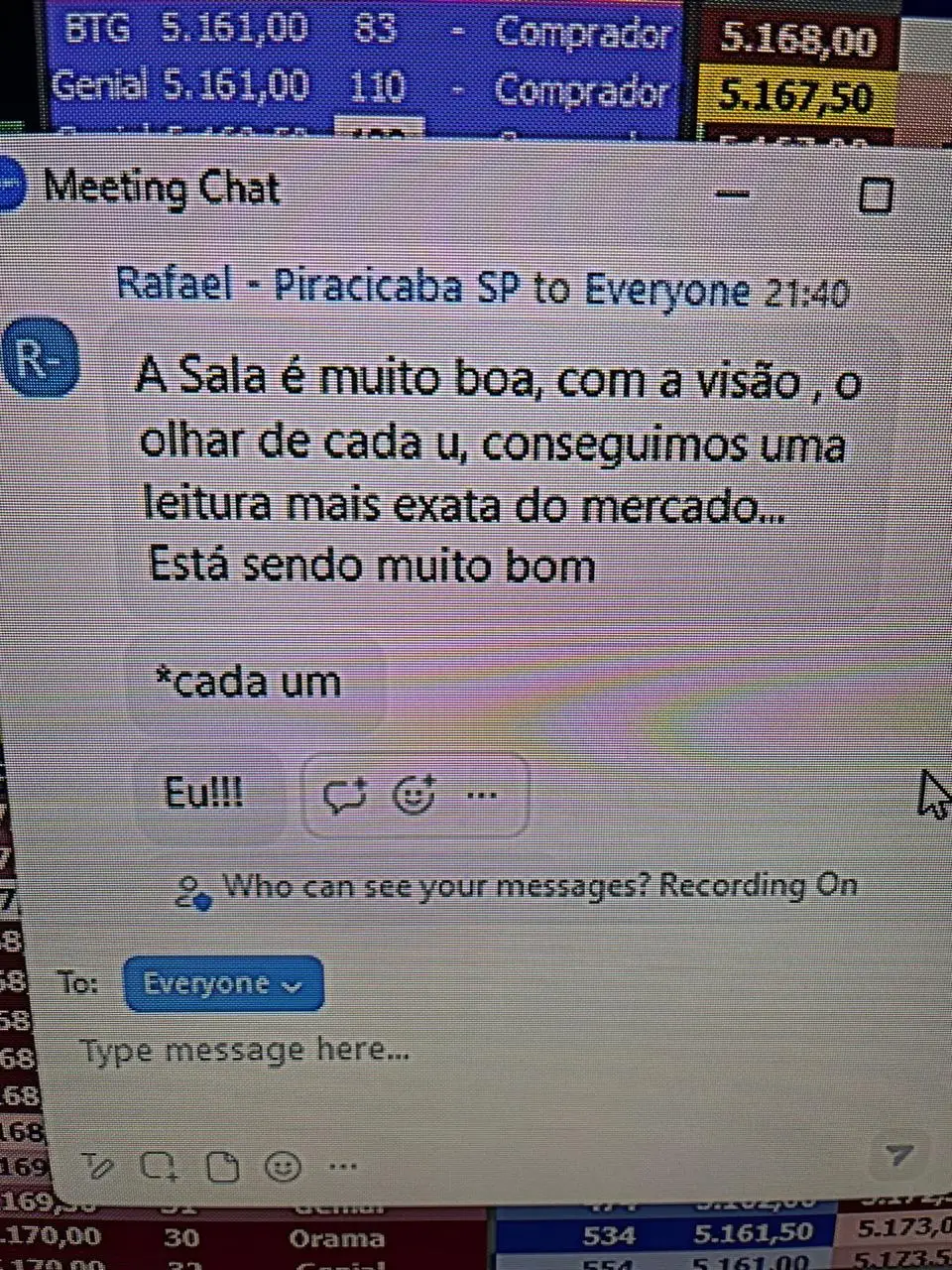 Depoimento Rafa Sala ao vivo